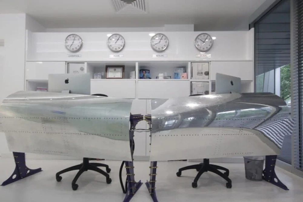 The reception desks and seating at Smileworks Liverpool.