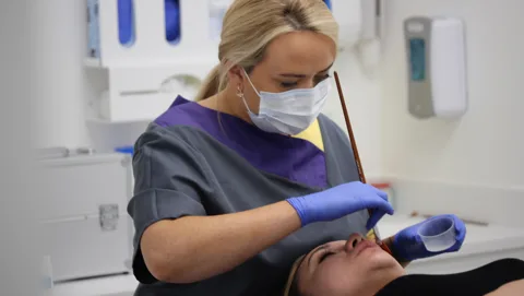 A facial treatment at Smileworks.