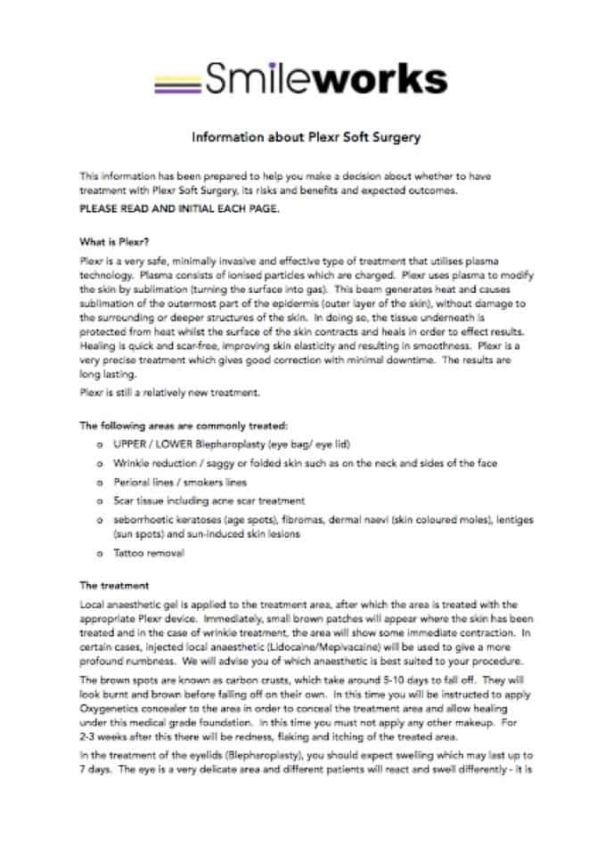 Plexr Patient Consent form