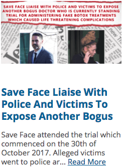 Save face working with police t expose bogus doctor on trial