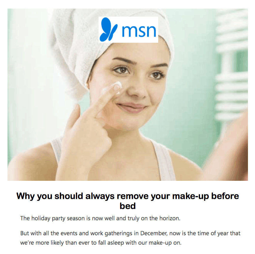 MSN
<br/>
<br/>
Why you should always remove your make-up before bed
