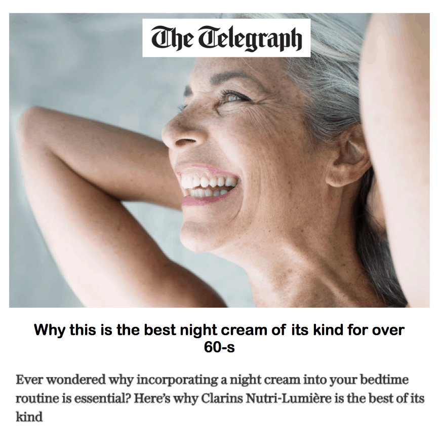 The Telegraph
<br/>
<br/>
Why this is the best night cream of its kind for over-60s