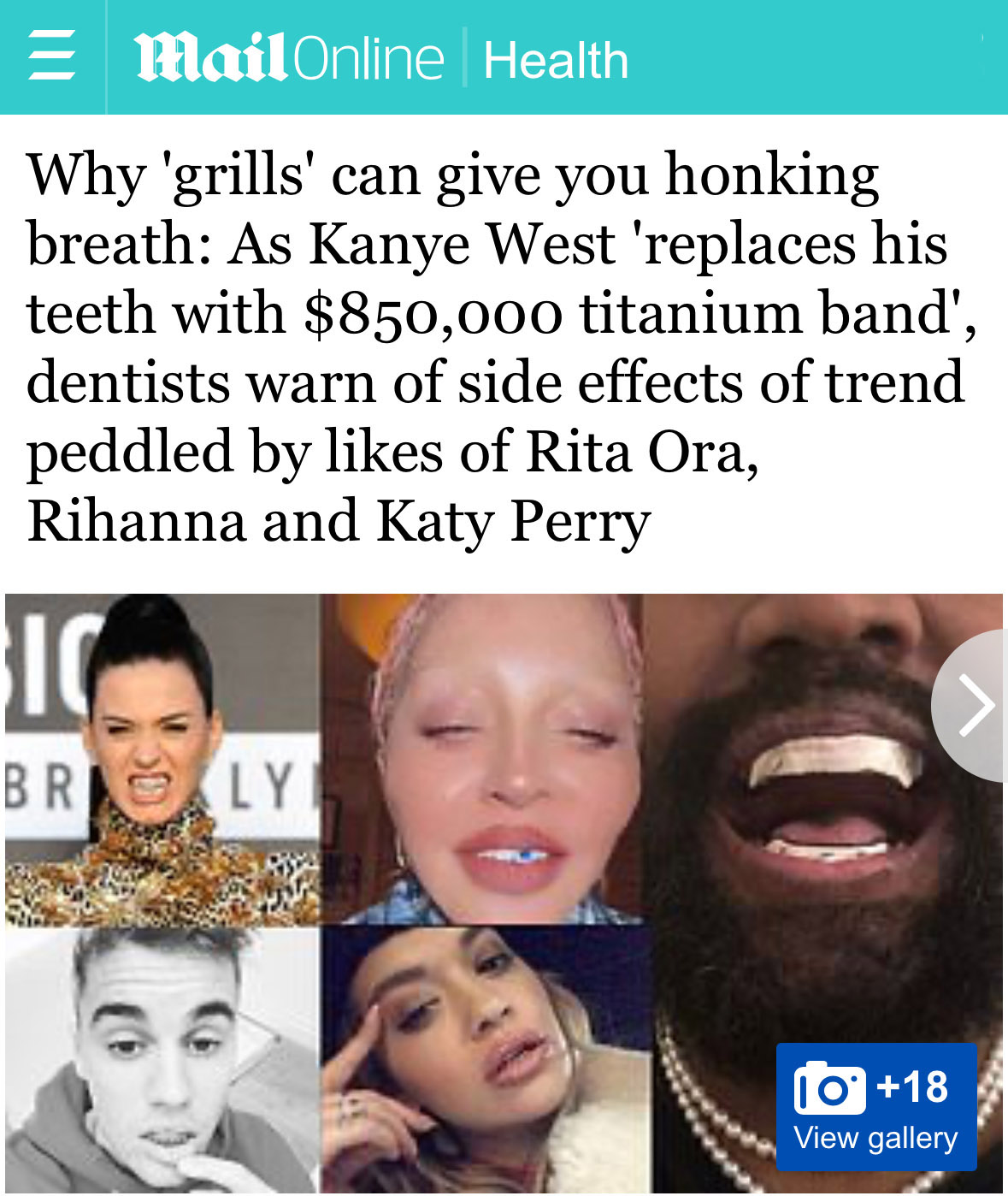 Mail Online
<br/>
<br/>
Why 'grills' can give you honking breath