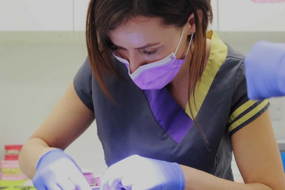 Smileworks clinician providing dental care